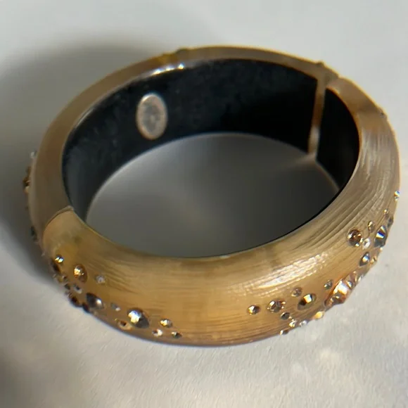 Alexis Bittar Lucite Crystal Hinged Bangle Bracelet*